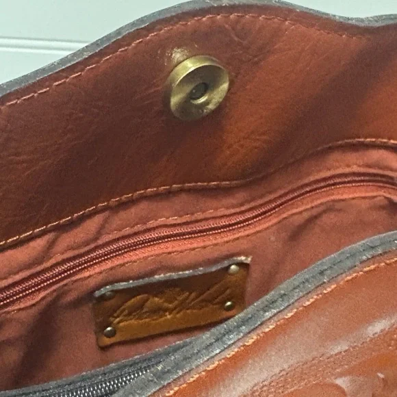 PATRICIA NASH Lavello Cut Out Brown Leather Bucket Crossbody Shoulder Bag NEW - Picture 11 of 11